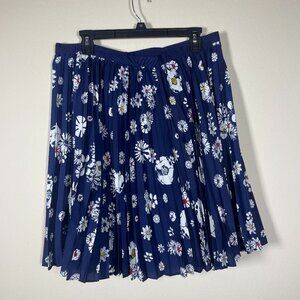 Jason Wu x Target Accordion Skirt Women’s Size 14 Navy Floral A-Line Preppy!